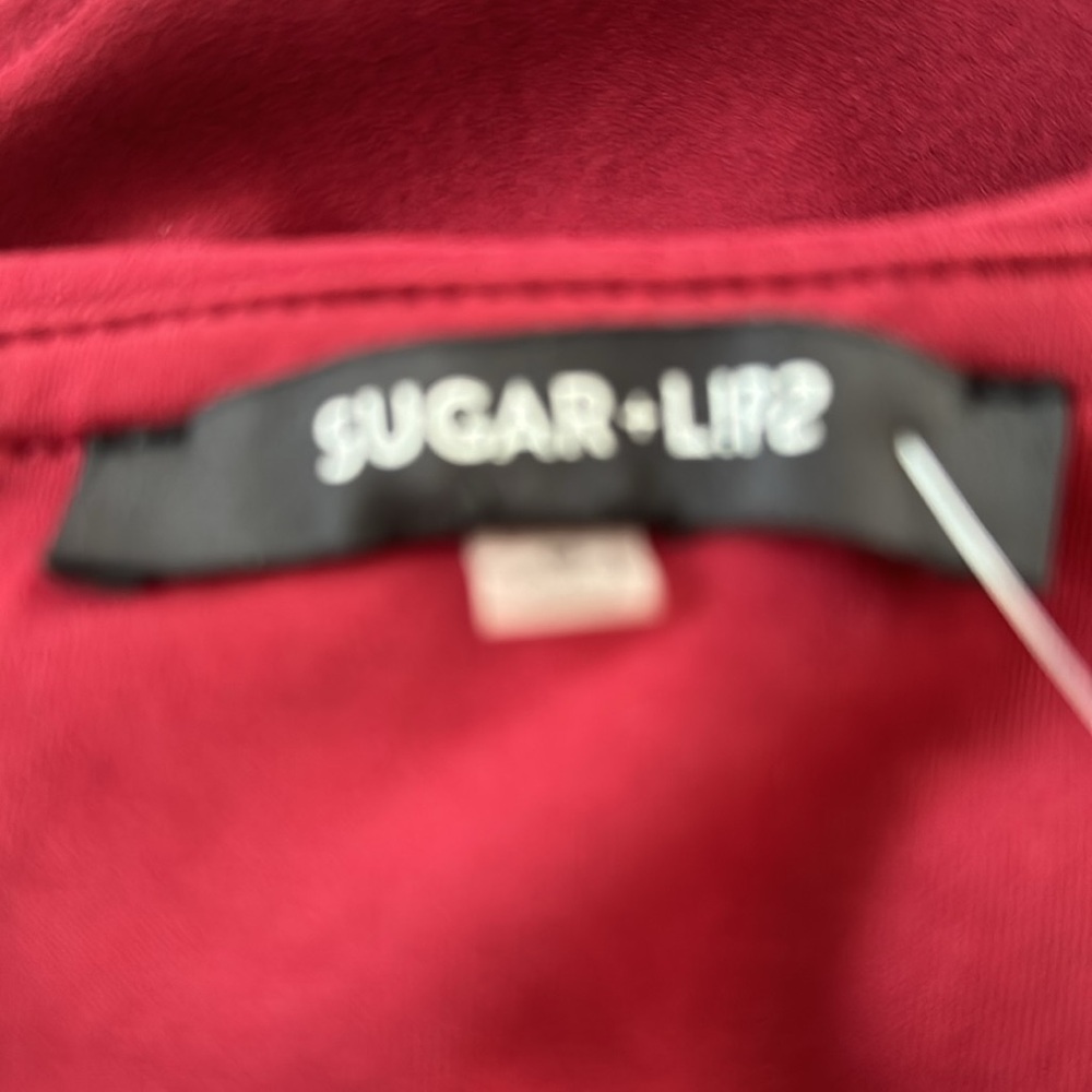 Sugar + Lips Burgundy Off The Shoulder Jumpsuit Size M NWT - Picture 7 of 9